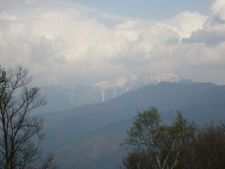 南アルプス望む